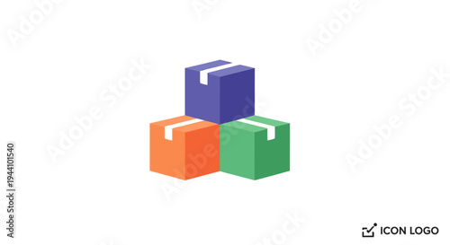 Colorful boxes stacked together neatly.