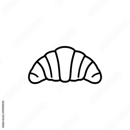 Croissant icon logo design. Pastry bread sign and symbol. Croissant icon. Bakery shop and breakfast food symbol.