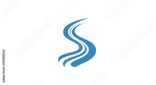 Blue swirly abstract symbol logo.