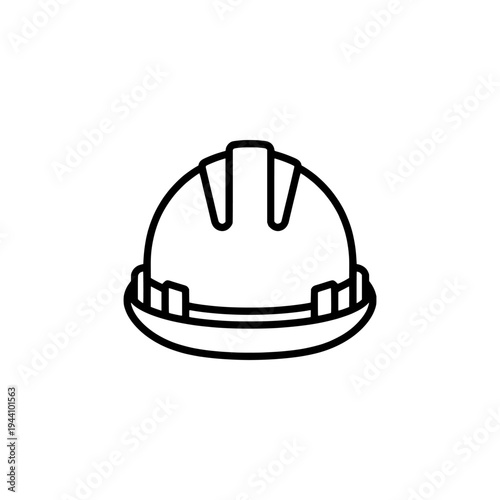 Construction helmet icon logo design. Hard hat sign and symbol. Construction helmet icon. Safety work equipment.