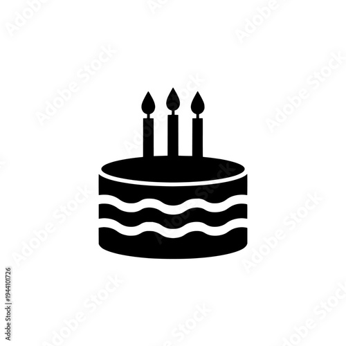 Birthday cake icon logo design. Celebration dessert sign and symbol. Birthday cake icon. Happy birthday party event.