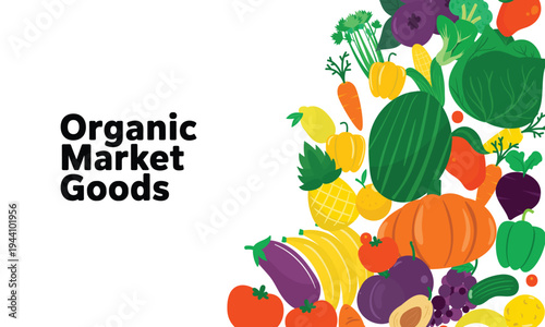 Set of four vertical banners promoting fresh, local food with themes like "Farmer's Market