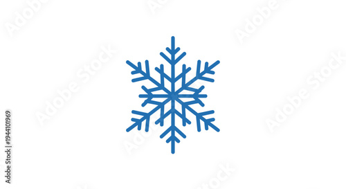 Detailed Blue Snowflake Ice Crystal.