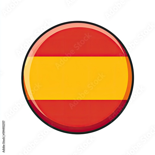 Free Download Circular emblem horizontal orange/yellow/red stripes, glossy effect, white background - GFXLoad