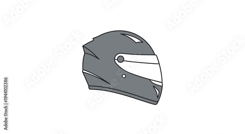 Gray motorcycle helmet with visor.