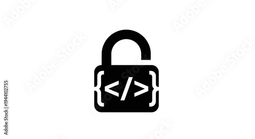 Tableau sur toile Padlock with coding symbol security.