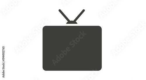 Old black television set with antenna.