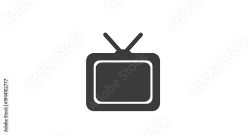 Old Television Set With Antennae.