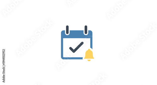 Reminder Calendar Icon With Checkmark.