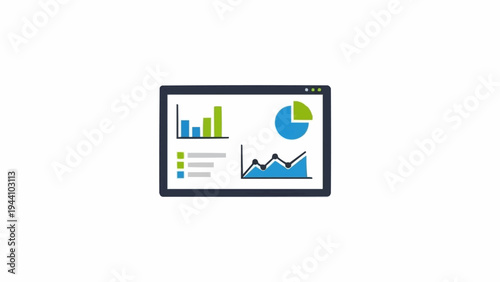 Tablet Displaying Various Colorful Business Graphs.