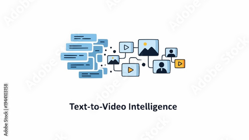 Text to Video Intelligence Graphic Elements.
