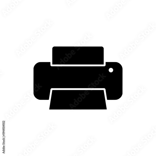 Printer icon logo design. Office printing device sign and symbol. Printer icon. Professional hardware for document production.