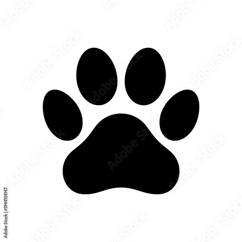 Pet paw icon logo design. Animal footprint sign and symbol. Paw icon. Dog and cat pet shop symbol.