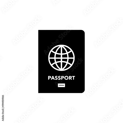 Passport icon logo design. Travel document sign and symbol. Passport icon. International travel identification. Isolated on white background. Vector illustration.