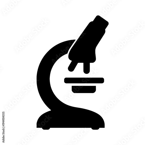 Microscope icon logo design. Scientific laboratory instrument sign and symbol. Microscope icon. Lab research tool.