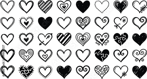 Whimsical Heart Clipart Mega Pack ? Valentine?s Day Illustrations.eps