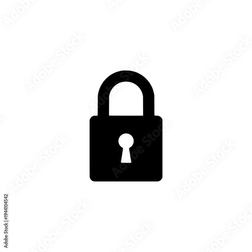 Lock icon logo design. Padlock sign and symbol. Security lock icon. Cybersecurity protection and privacy.