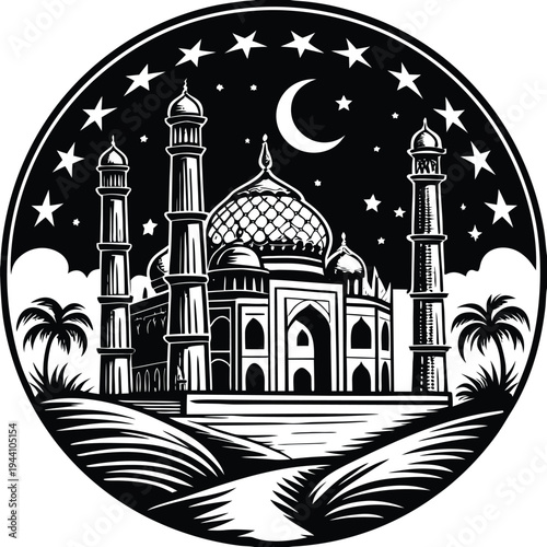 taj mahal vector illustration