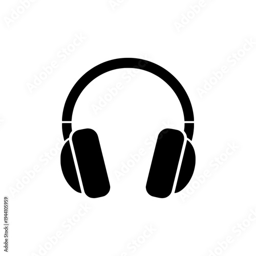 Headphones icon logo design. Audio headset sign and symbol. Music headphones icon. Studio listening equipment.