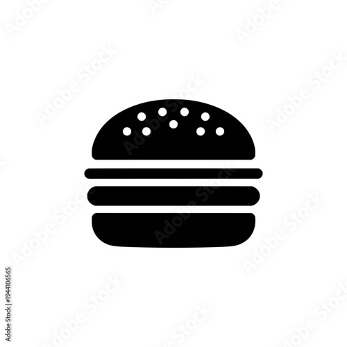 Burger icon logo design. Hamburger sign and symbol. Fast food burger icon. Cheeseburger isolated for restaurant menu.