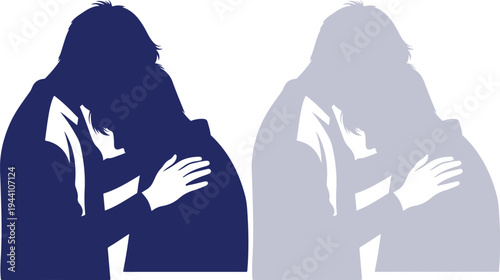 Happy friendship day celebrations with best friends silhouette