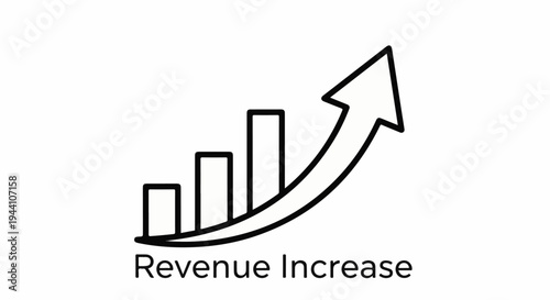 A simple line drawing depicts a bar graph showing upward progression, symbolizing financial growth