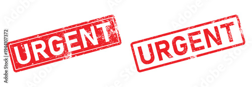 Red urgent stamps vector illustration, symbol of importance and priority