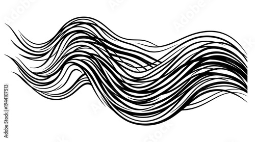 Abstract flowing lines creating a dynamic wave pattern, suitable for backgrounds and design