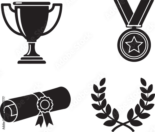 Fitness and bodybuilding icons set with gym equipment healthy lifestyle symbols sport training accessories and exercise workout gear