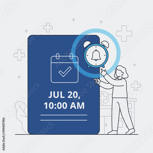 Calendar Appointment Reminder with Alarm Clock Icon.