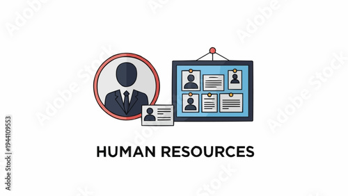 Human Resources Icon with Profile Graphics.