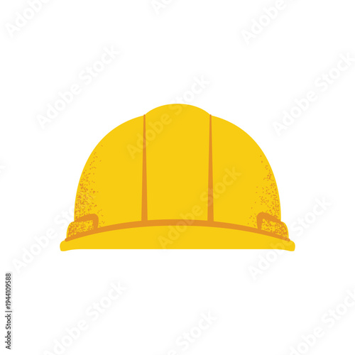 Hard Hat Front View Icon. Safety Helmet for Construction Site Worker, Builder, and Industrial Protection.