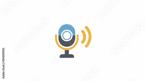 Microphone with sound wave emission.