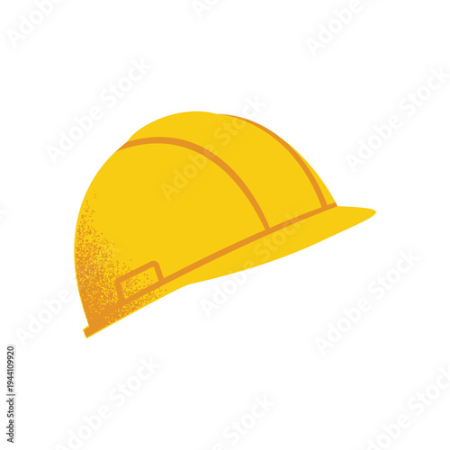 Safety Helmet Side View Illustration. Profile of Industrial Construction Hard Hat Icon for Engineering Work Safety.