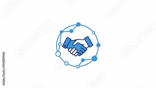 Handshake Logo Design with Circle Network.