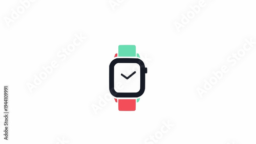 Colorful smartwatch with square face.
