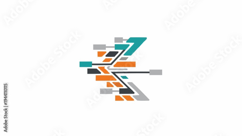 Colorful abstract geometric shapes logo.