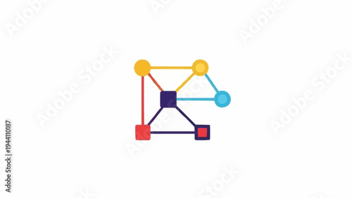 Colorful geometric molecular structure model.
