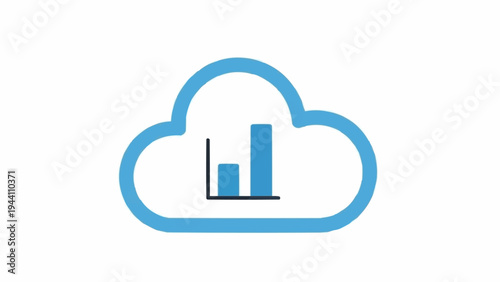 Cloud computing data storage icon.