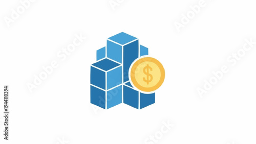 Blocks with a gold coin symbol.