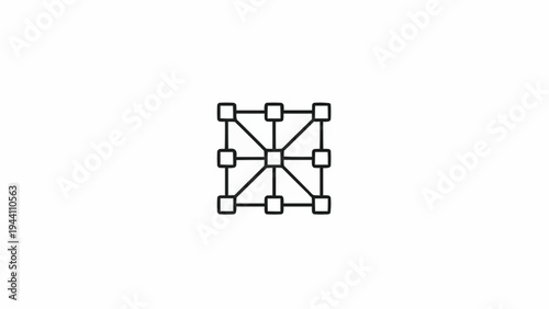Simple Black Line Network Connection Diagram.