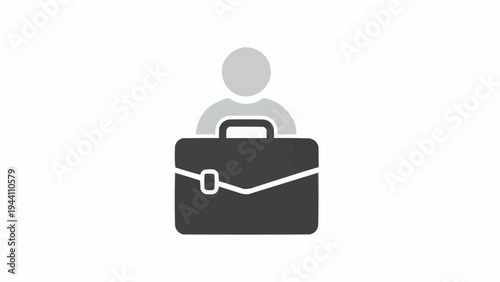 Professional Businessman with Briefcase Icon Illustration.