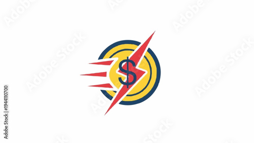 Fast speed dollar sign symbol.
