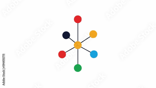 Colorful Molecule Model Structure.