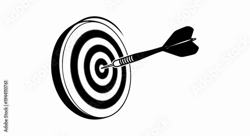 A dart is embedded in the center of a target