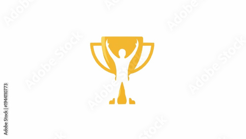Golden Trophy Cup Award Symbol.