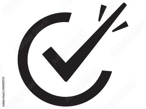 Black vector graphic check mark confirmation icon