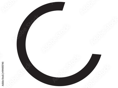 Schilderij op canvas Black incomplete circle vector graphic design element