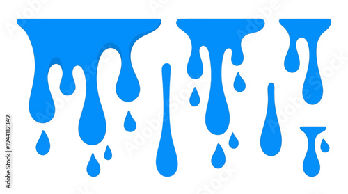 Abstract blue paint drips creating a vibrant, artistic background for creative projects