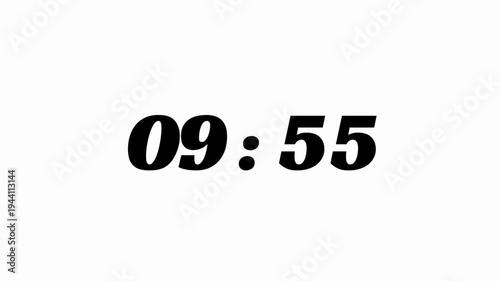 10 Minute Digital Countdown Timer on White Background